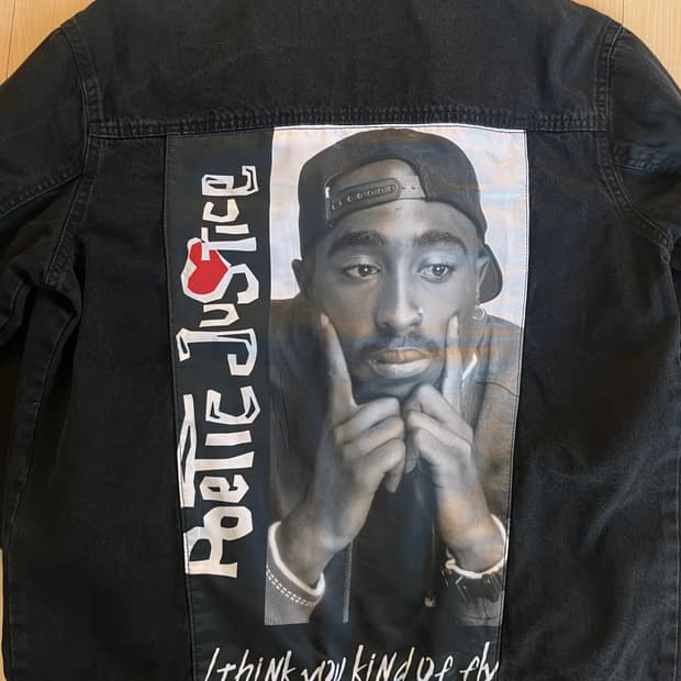 빈티지 Vintage 투팍 2pac 블랙 데님 자켓