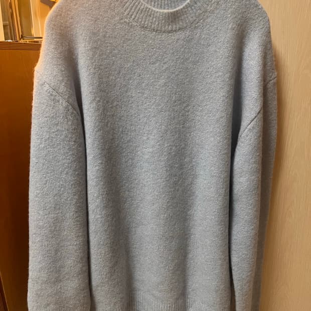 포터리 캐시미어 혼방 니트 스카이블루