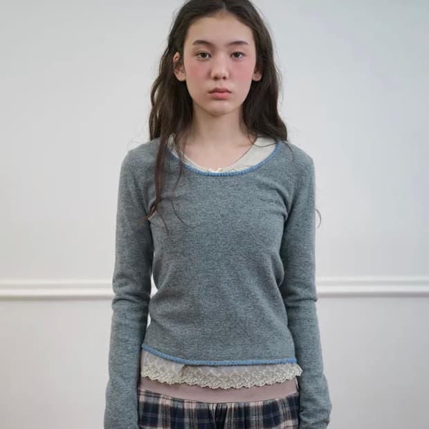 노컨텐츠 스티치 니트 그레이