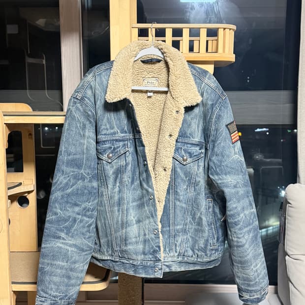 폴로 랄프로렌 데님 플리스 안감 쉐르파 트러커 자켓