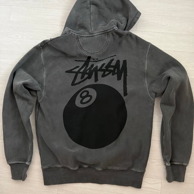 스투시 8볼 피그먼트 후드집업 m
