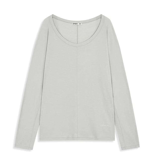 open yy SCOOP NECK LOUNGE TOP, GRAY