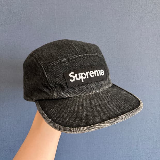 슈프림 데님 캠프캡 블랙 25SS