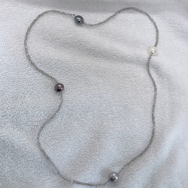 큐빅 진주 빈티지 목걸이