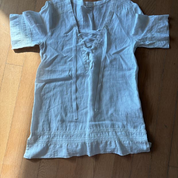 클럽모나코 린넨 모리 빈티지 반팔 블라우스