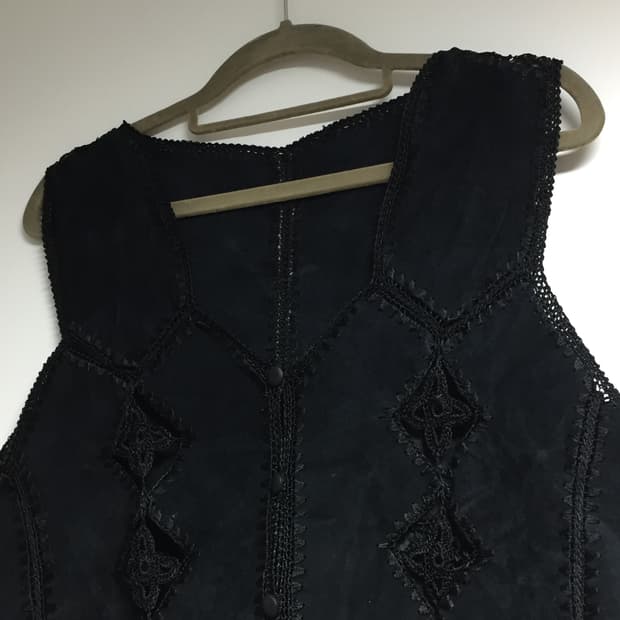 vintage real leather vest