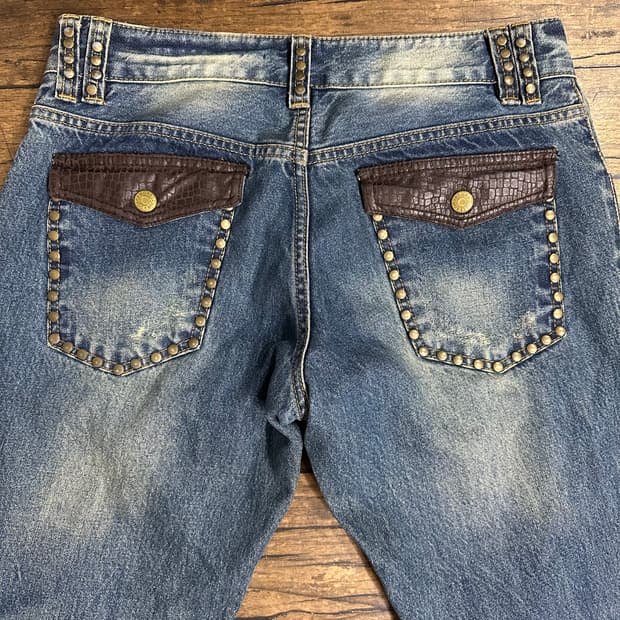 돌체앤가바나 D&G 스터드 워싱 데님 팬츠 Y2K 32사이즈