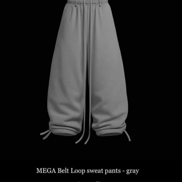 에모스탠스클럽 MEGA 벨트 루프 스웻팬츠 그레이