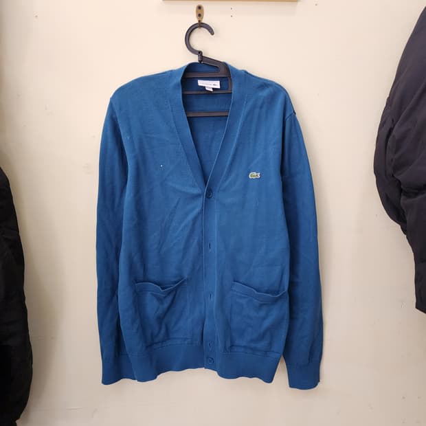 [M] 10’s LACOSTE 클래식 니트 가디건 (블루)