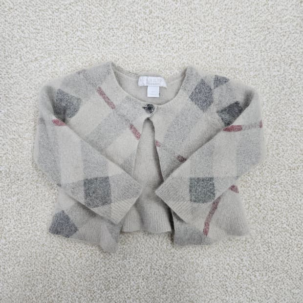 [6Y] 버버리 키즈 캐시미어 체크 가디건(정품 줄어듬) 1027JM2