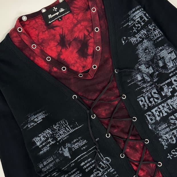 Punk 아일렛 레이어드 롱 슬리브 (L)
