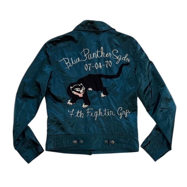 디젤 블랙 팬서 새틴 블루종 자켛