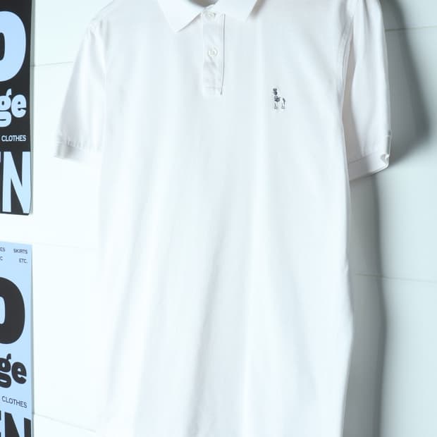 (L-XL) 헤지스 반팔 카라 티셔츠 스몰로고 화이트 놈코어-H35714