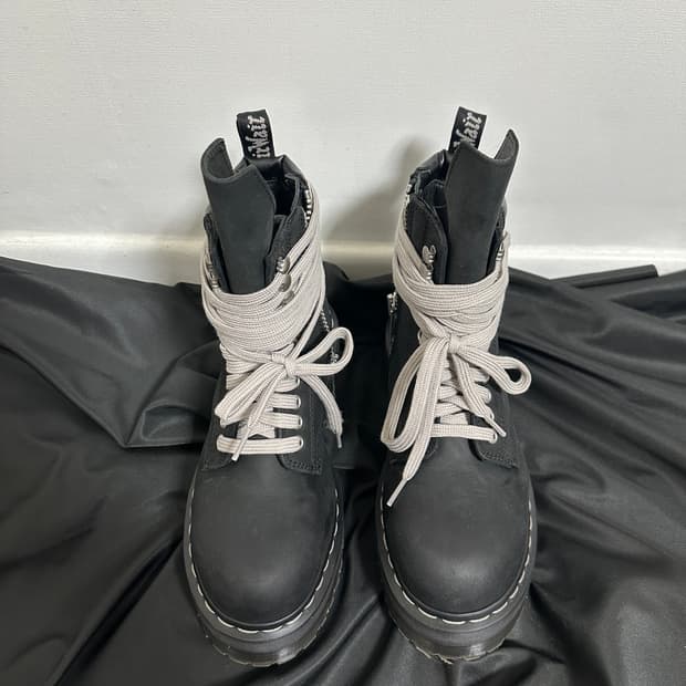 닥터마틴 릭오웬스 쿼드 솔 스틸 토 부츠 블랙 [240]