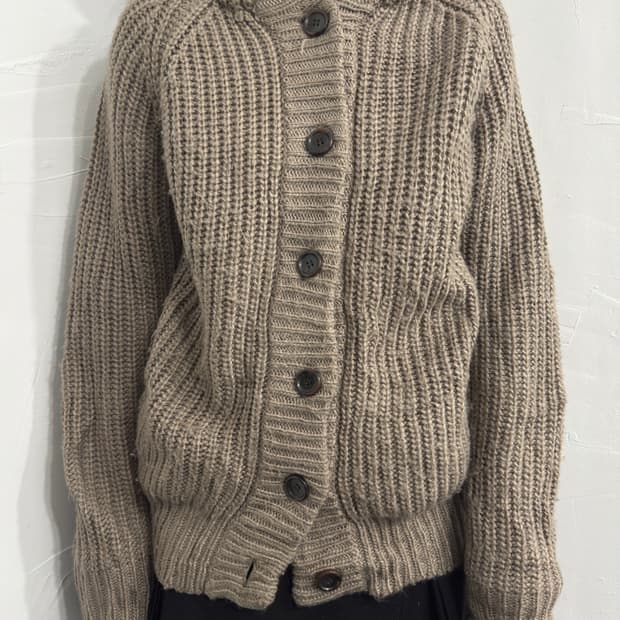 lowrys farm hood button knit cardigan