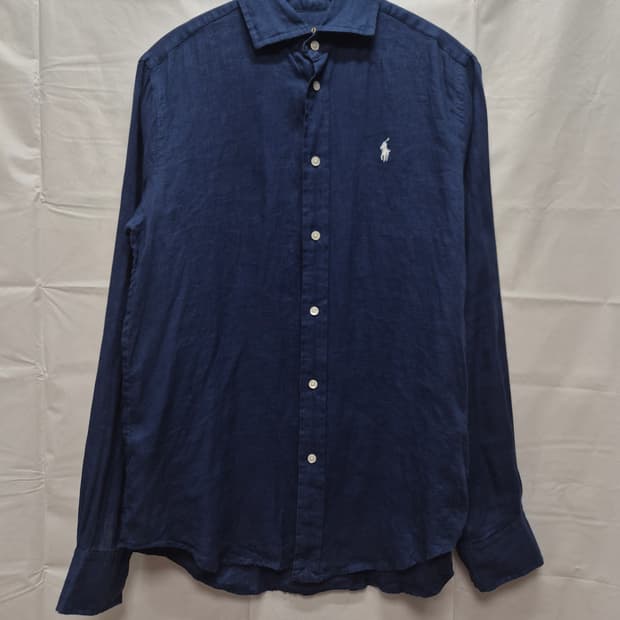 폴로 린넨 셔츠 네이비 