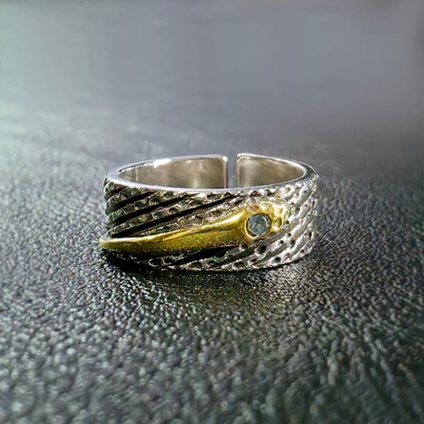 Altair 실버 남자 엔틱 빈티지 명품 별 유성 운석 반지