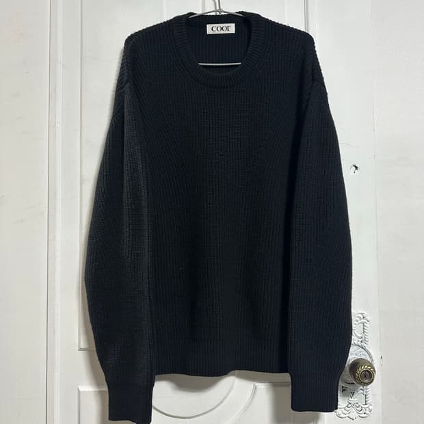 쿠어 캐시팝 트위드 크루넥 니트