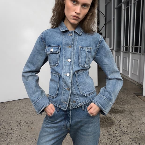 OPEN YY DENIM TRUCKER JACKET BLUE
