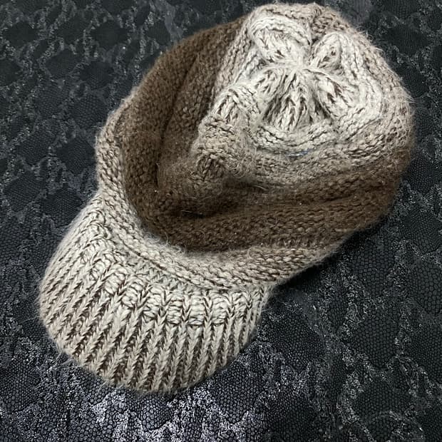Stripe Brown Knit Cap