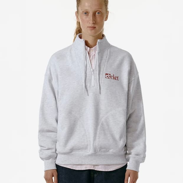 [테켓] Plan Half Zip-Up Sweatshirt Melange