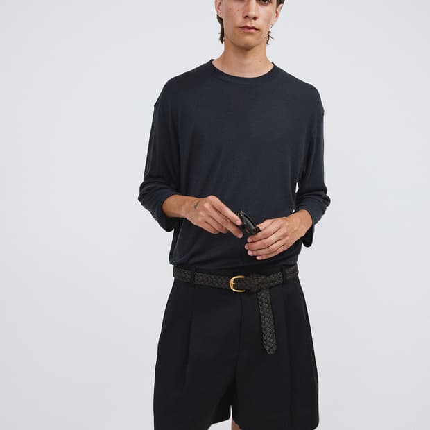 렉토 26SS 더블 플리츠 숏츠 반바지 팬츠 다크 네이비