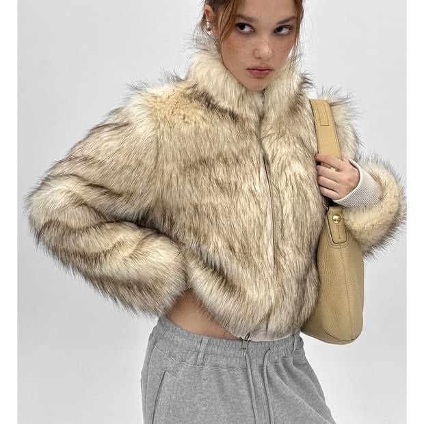 블랙업 라뷰 투톤퍼 하이넷 점퍼 퍼자켓