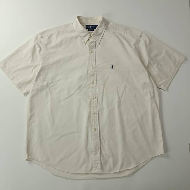 CK406 2XL 폴로 90s 블레이크 네츄럴 화이트 반팔 셔츠 남방