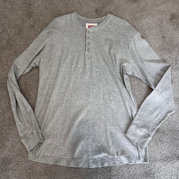 리바이스 그레이 헨리넥 롱슬리브 티셔츠XL