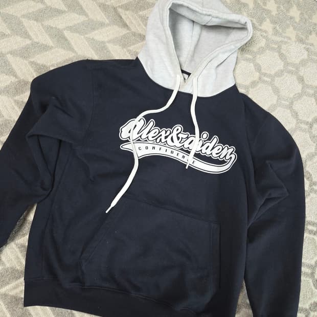 알렉스앤에이든 네이비 기모 후드