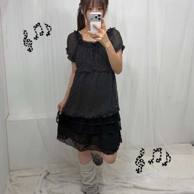 𖤐블랙 도트 러블리set𖤐 