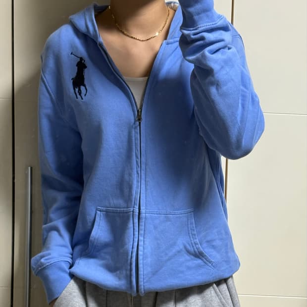 폴로 랄프로렌 빅포니 베이비 스카이블루 하늘색 후드집업