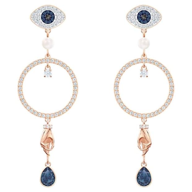 스와로브스키 이블 아이 귀걸이 evil eye hoop earrings