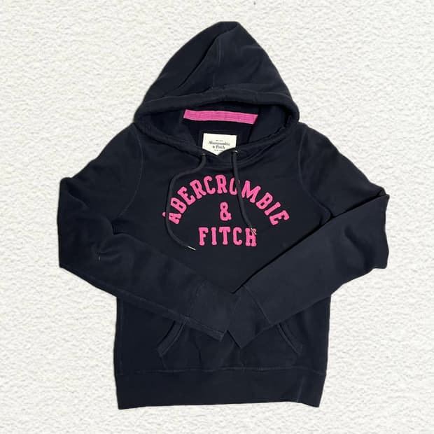 아베크롬비앤피치 블랙 핑크 후드티 S