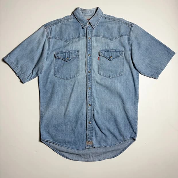 리바이스 00's 더블 포켓 웨스턴 데님 반팔 셔츠 R2120