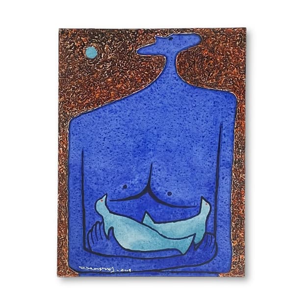 힌국 유화 작가 작품 2009년 푸른 품