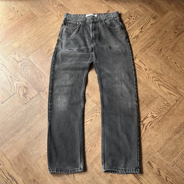 [31]00's 리바이스 505 빈티지 리페어드 흑청 데님 팬츠