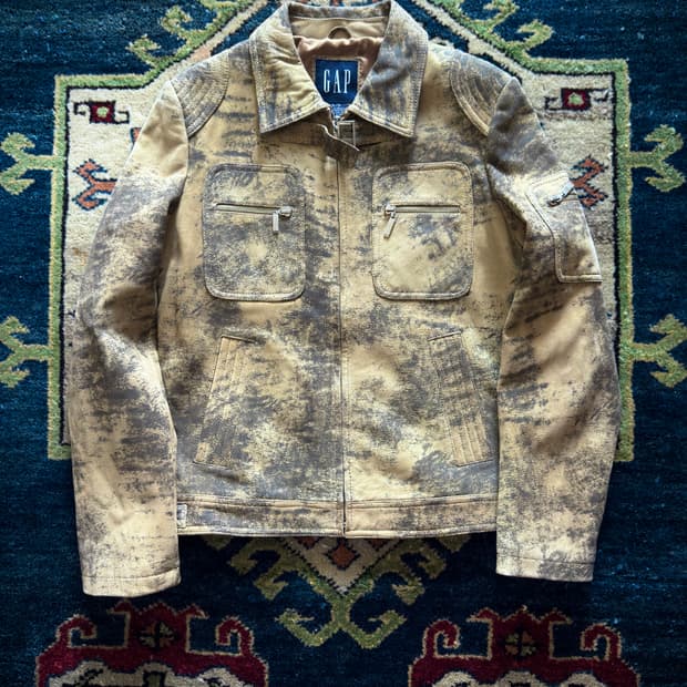 90s Old Gap Calfskin sand washed 레더 자켓