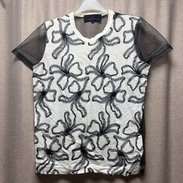 [S] tricot comme des garcons 백 시스루 반팔