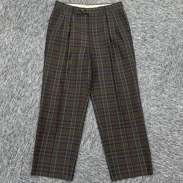 (허단40)90'S LANCEL 체크 슬렉스-M1257