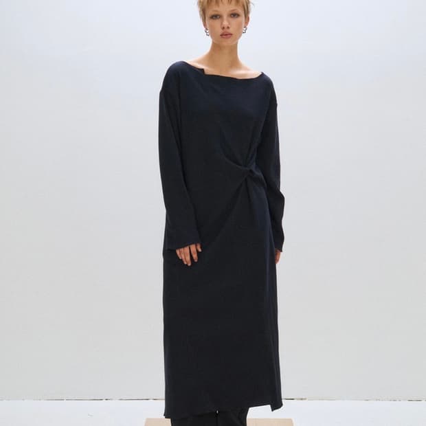 플리즈 프로젝트 ASHYMMETRIC MAXI DRESS NAVY