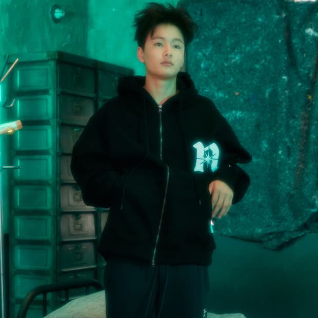 나이스고스트클럽 샤이닝 로고 후드 집업 블랙 L