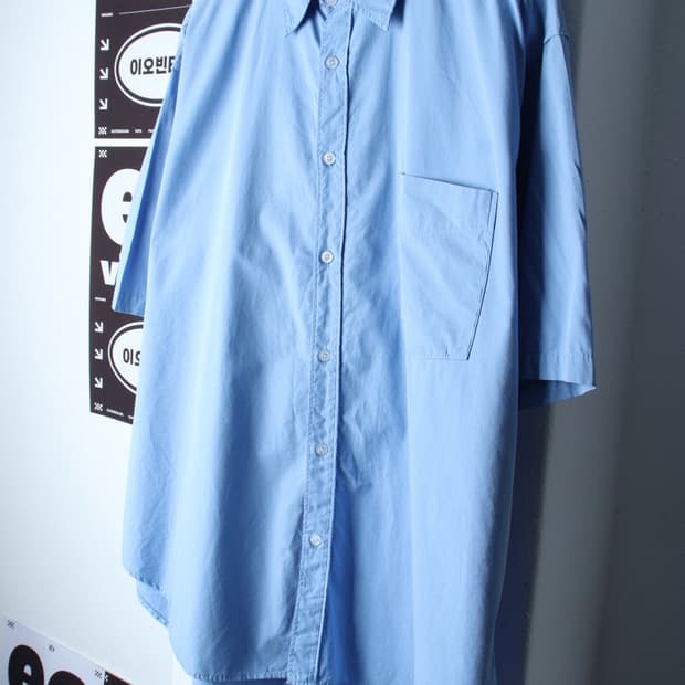(L-2XL) 베이스모먼트 반팔 카라 티셔츠 셔츠 남방 무지-H32119