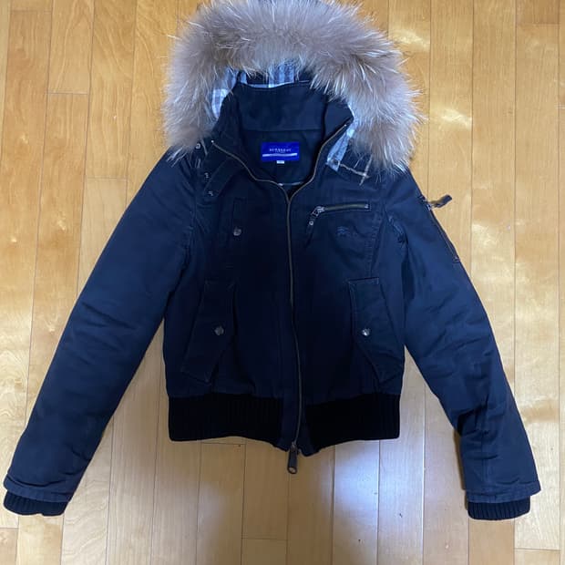 버버리 퍼 후드 자켓