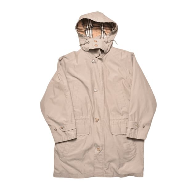 90S 버버리 사파리 후드 점퍼 구스다운 거위털 패딩 점퍼 N1097