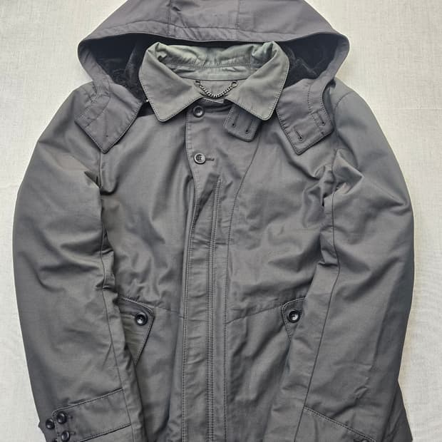 알마니익스체인지 후드 탈부착 차콜 그레이 자켓