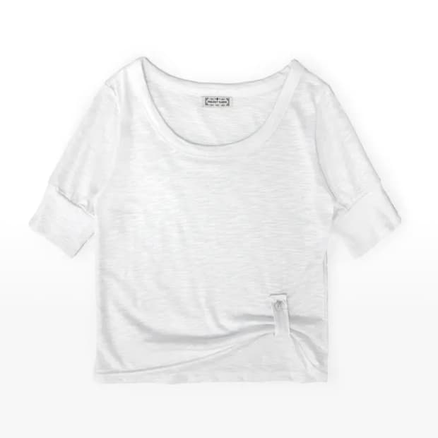 김아홉 모달 slub roll-up T