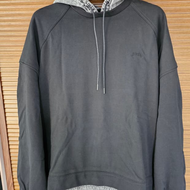 준지 데님 레이어드 후드 블랙 M