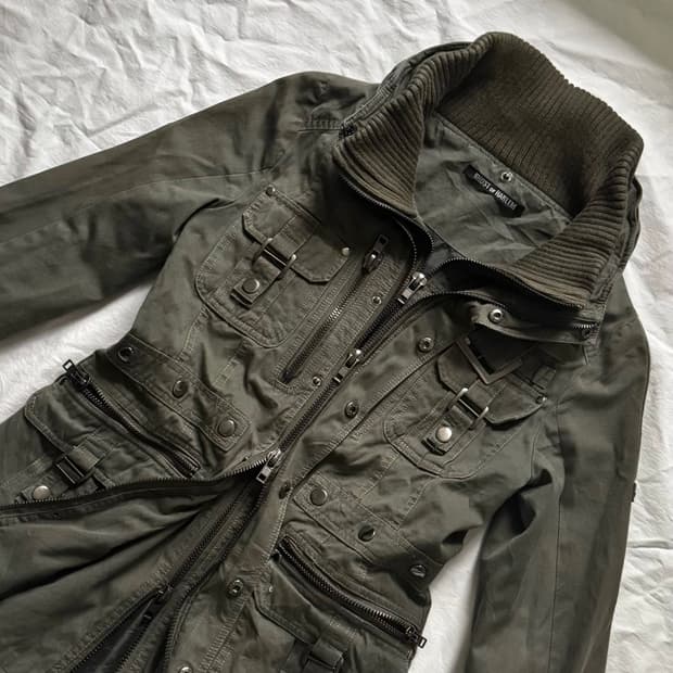 고스트오브할렘 투카라 하이넥 2way 스터드 버클 자켓 y2K 펑크