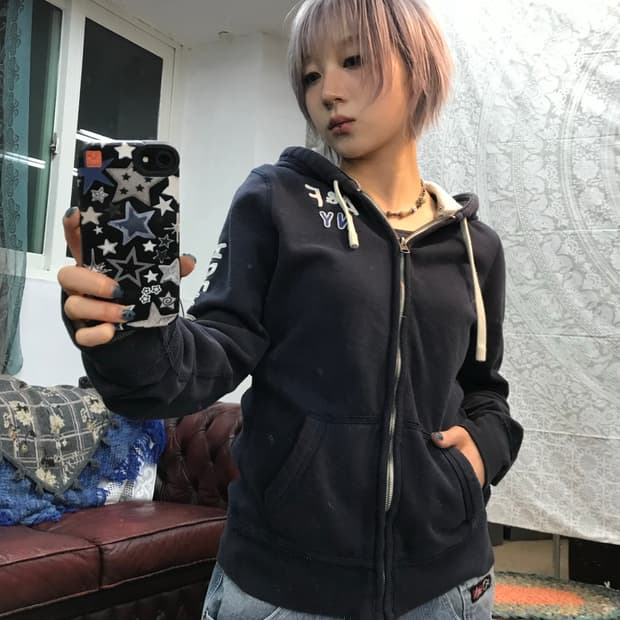 아베크롬비 여성 빈티지 기모 후드집업 